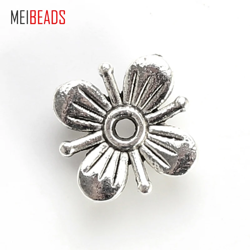 Винтажный бисер MEIBEADS из сплава цинка античный в виде цветов для браслета и