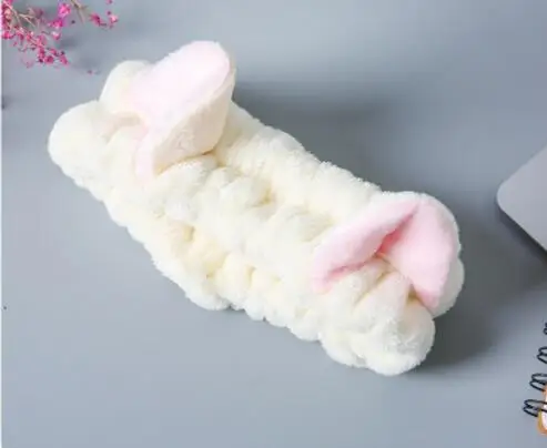 Yellow Милые кошачьи ушки, повязки для макияжа, для мытья лица, душа, спа-маска, мягкие и милые повязки для волос с большим бантом для женщин и девочек HB009 - Цвет: Yellow