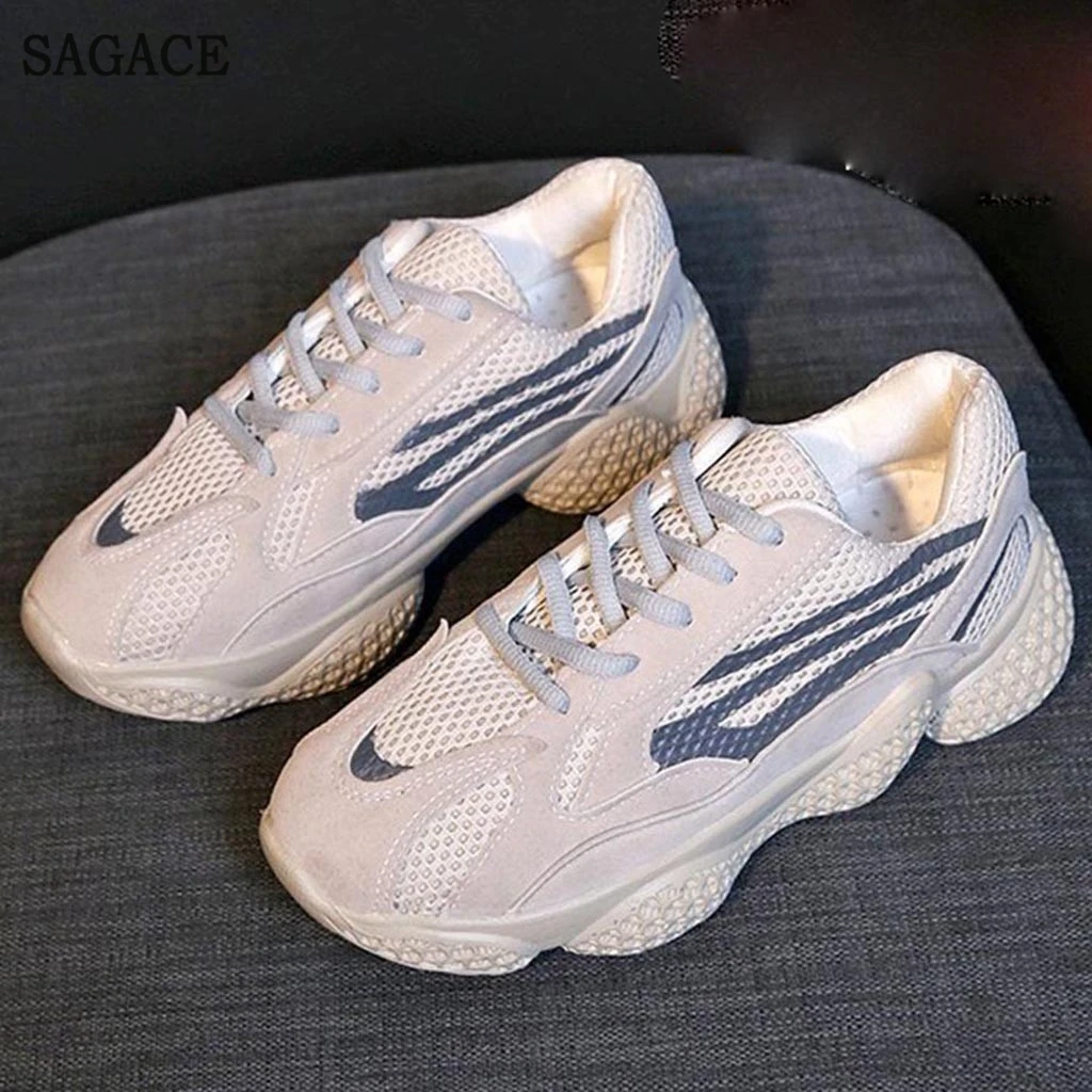 Женские кроссовки на платформе SAGACE классические сетчатые дышащие толстой