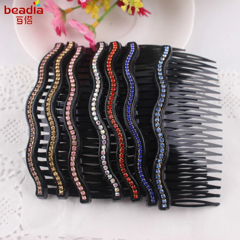 Модное женское устройство для волос Однорядная инкрустация стразы вилка