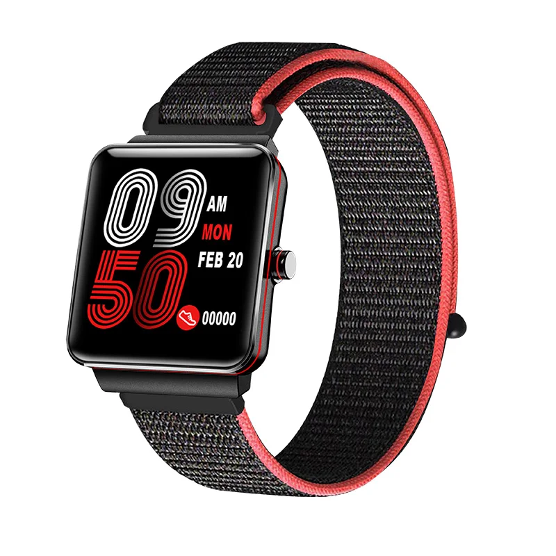 Nylon black Смарт-часы водонепроницаемый H10 функция шагомер кровяное давление пульсометр часы умная электроника носимые устройства - Цвет: Nylon black