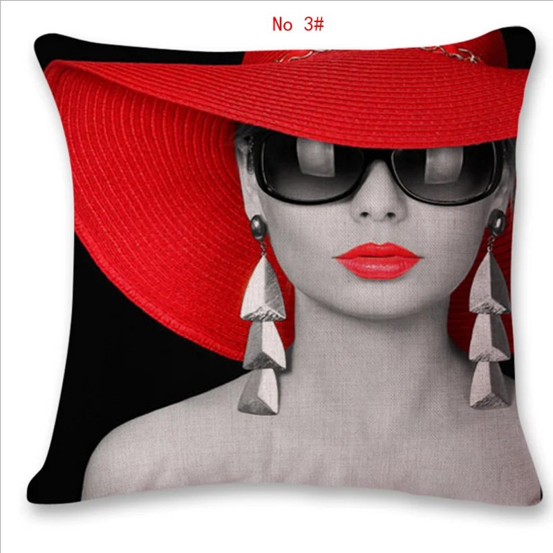 45 см * черно белая женская льняная хлопковая наволочка для подушки дивана