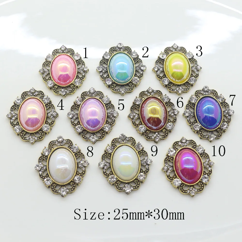 Высококлассная модная одежда в стиле ретро 5 шт. цветная Кнопка со стразами яркие