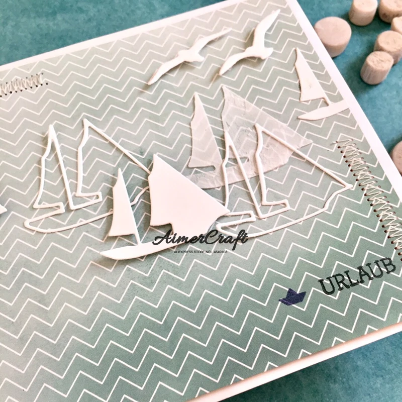 Sailboat летние металлические режущие штампы трафарет для скрапбукинга DIY бумажных