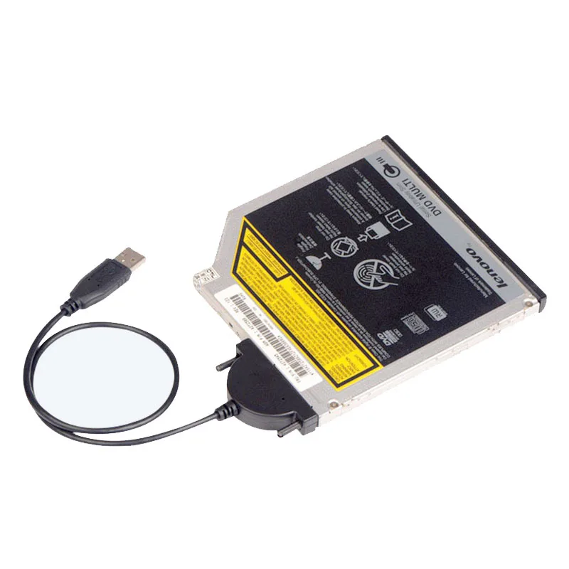 Кабель-адаптер USB 2 0/7 + 6 PIN SATA CD-ROM для оптического привода ноутбука компьютера DOM668 |