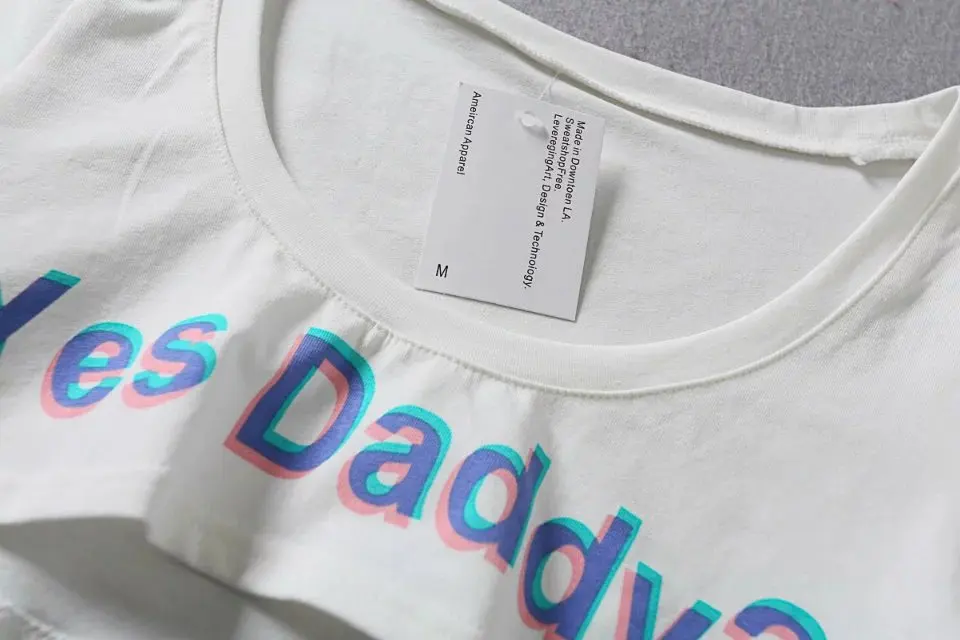 Футболка женская в японском стиле с надписью Yes Daddy | Женская одежда