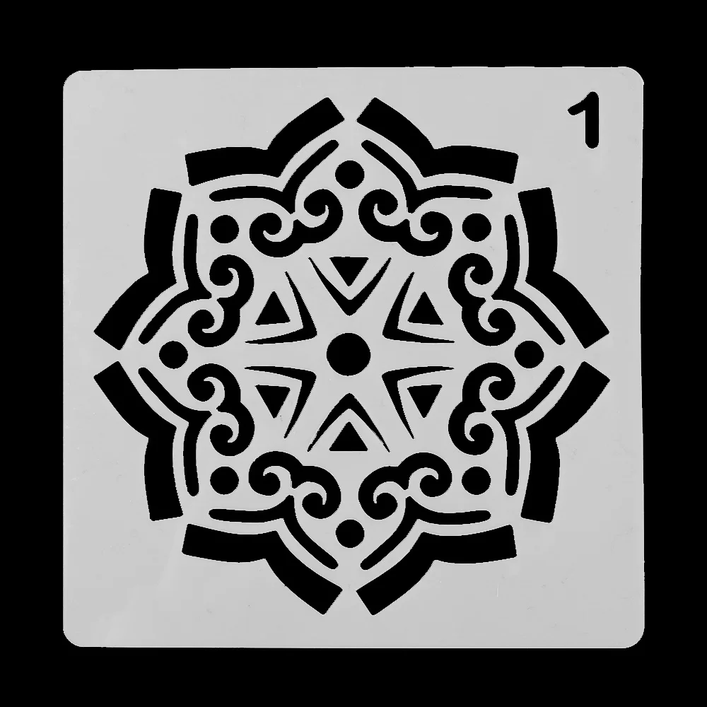 8 шт./компл. Мандала вспомогательные трафареты для наслоения стен Живопись штамп