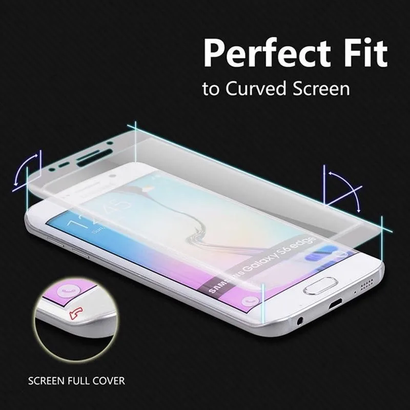 10 шт./лот 3D закаленное стекло для Samsung Galaxy S6 edge полное покрытие 9H Защитная пленка
