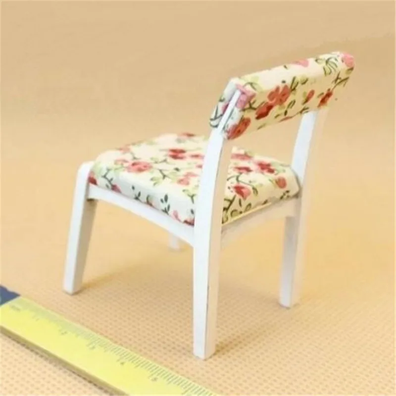 1:12 Dollhouse Miniature Doll Furniture Wooden Elegant Upholstered Desk Chair | Дом и сад