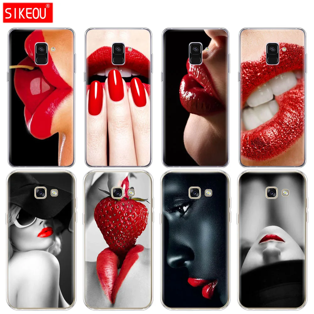 Силиконовый чехол для телефона Samsung Galaxy A6 A8 2018 A3 A310 A5 A510 A7 2016 2017 красный