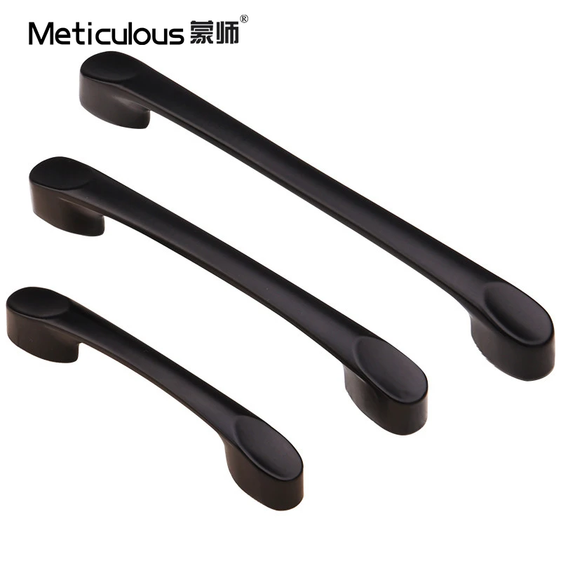 Meticulous Black Furniture Handle Zinc Alloy Cabinet Wardrobe Cupboard Sideboard Kitchen Door Pull Knob | Обустройство дома