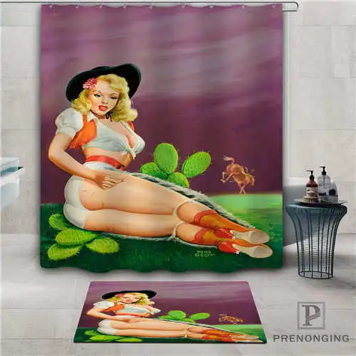 Индивидуальный pin-up-girl (5) водонепроницаемый занавеска для душа коврик дома ванной