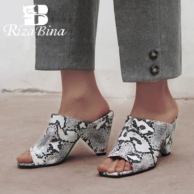 RIZABINA/женские пикантные летние Клубные сандалии со змеиным узором вечерние