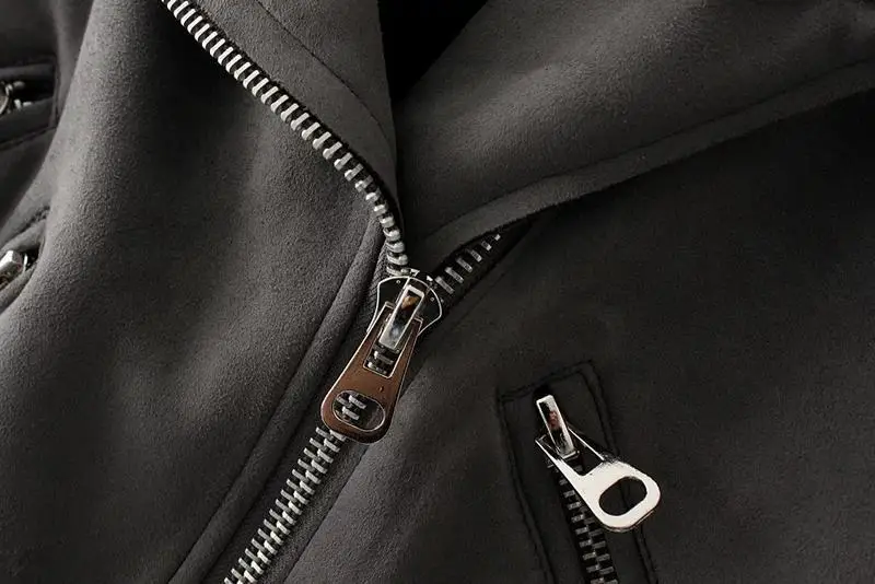 ZQLZ осенне зимняя мотоциклетная кожаная женская куртка 2018 из искусственной замши