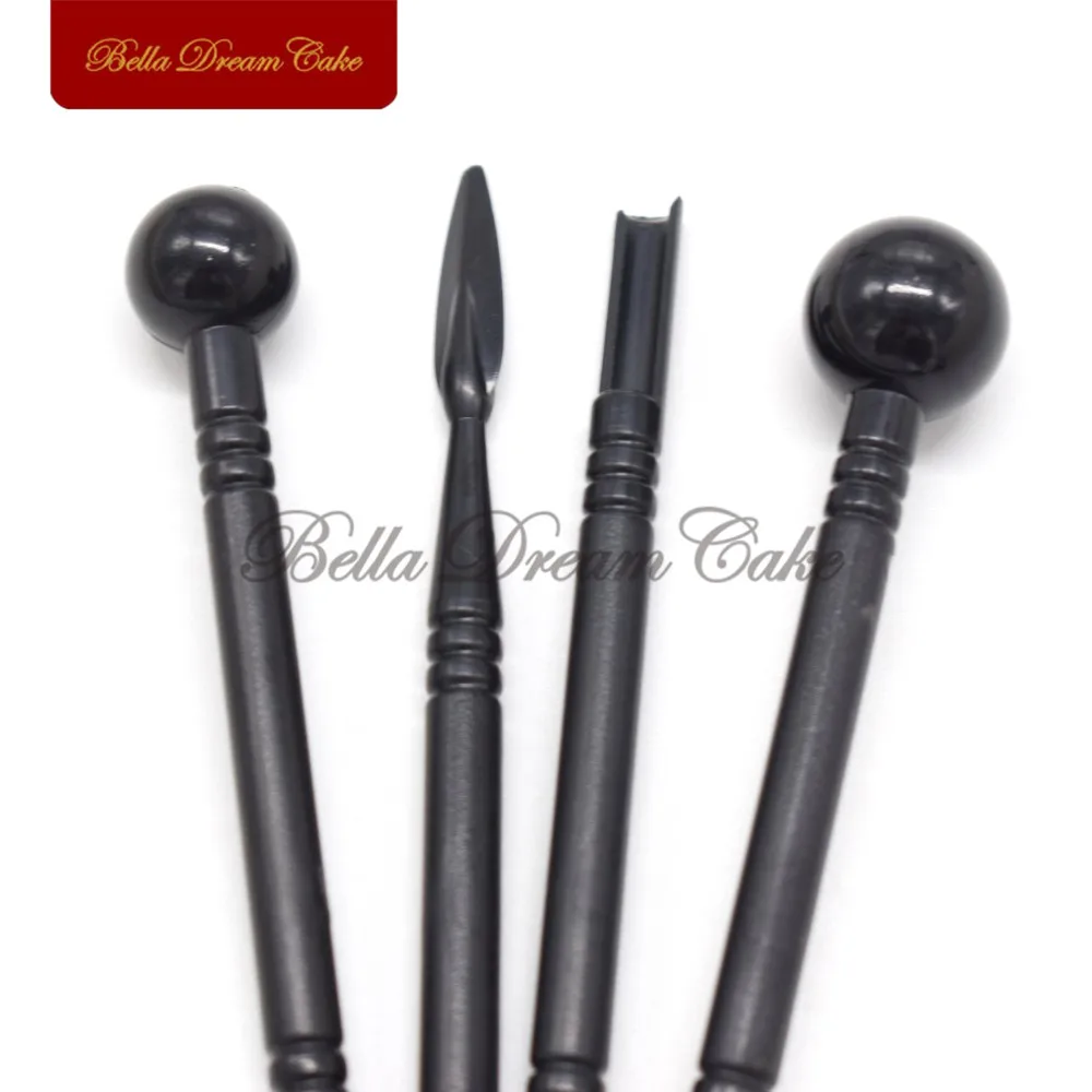 4 шт./компл. цветочное украшение резные ручки текстура лепестков Пластиковые