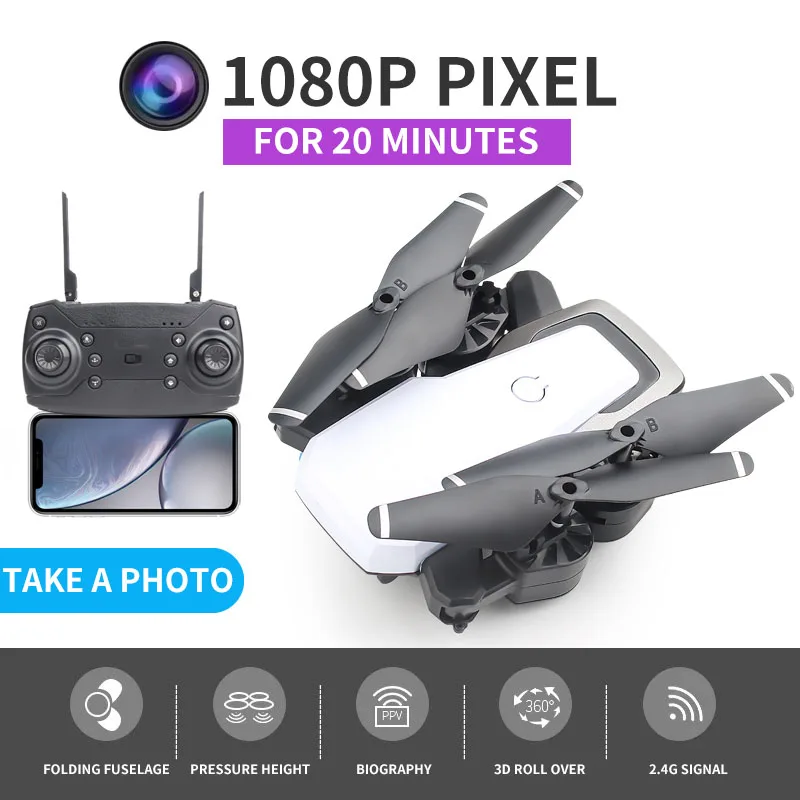 1080p camera withe Дроны с камерой hd 1080P складной Радиоуправляемый квадрокоптер FPV Wifi дешевые радиоуправляемые вертолеты Беспроводная сумка для хранения самолета Подарочные игрушки - Цвет: 1080p camera withe