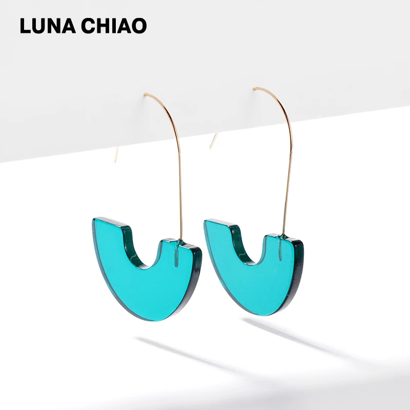 Женские акриловые серьги кольца LUNA CHIAO яркие из прозрачной смолы Ювелирное
