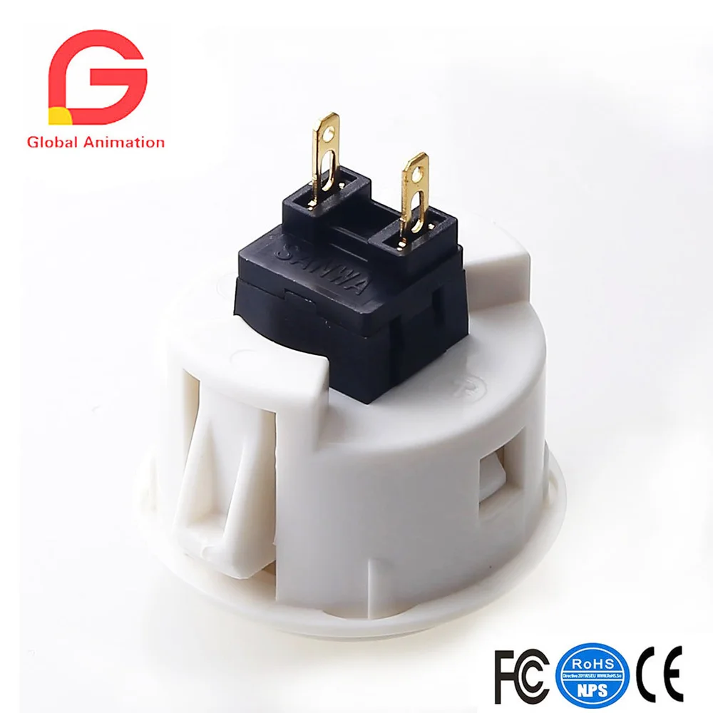 Sanwa 12 шт./лот OBSF 30 аркадная кнопка (Mad Zats SF4 Tournament & Mayflash F300 Compation) белый|Игры с