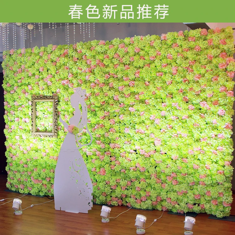 

Light Green Artificial silk Hydrangea Dahlia flower wall wedding background lawn/pillar flower home market decoration