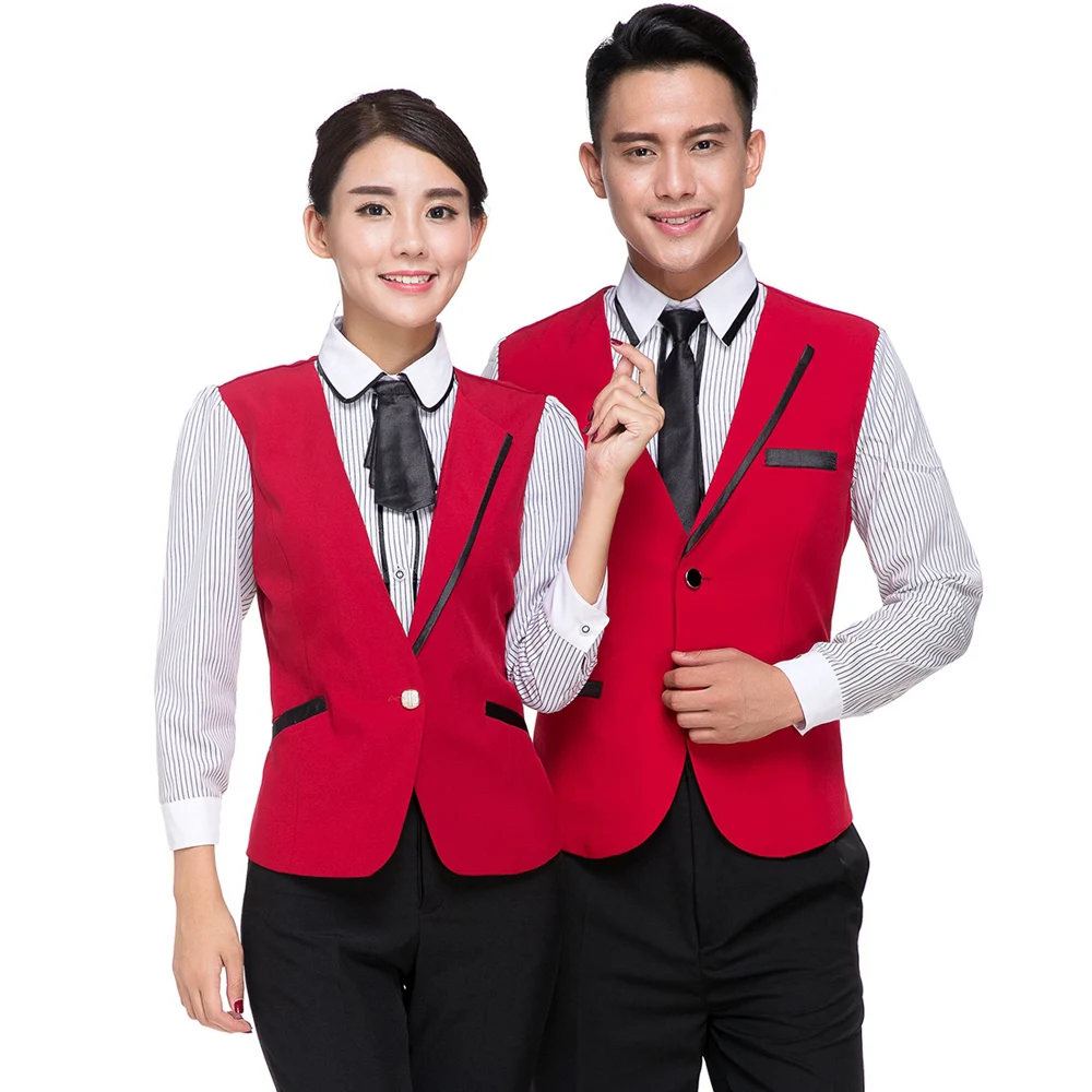 Hotel Uniform Coffee store Food Service Top Long Sleeve Catering Waistcoat | Тематическая одежда и униформа