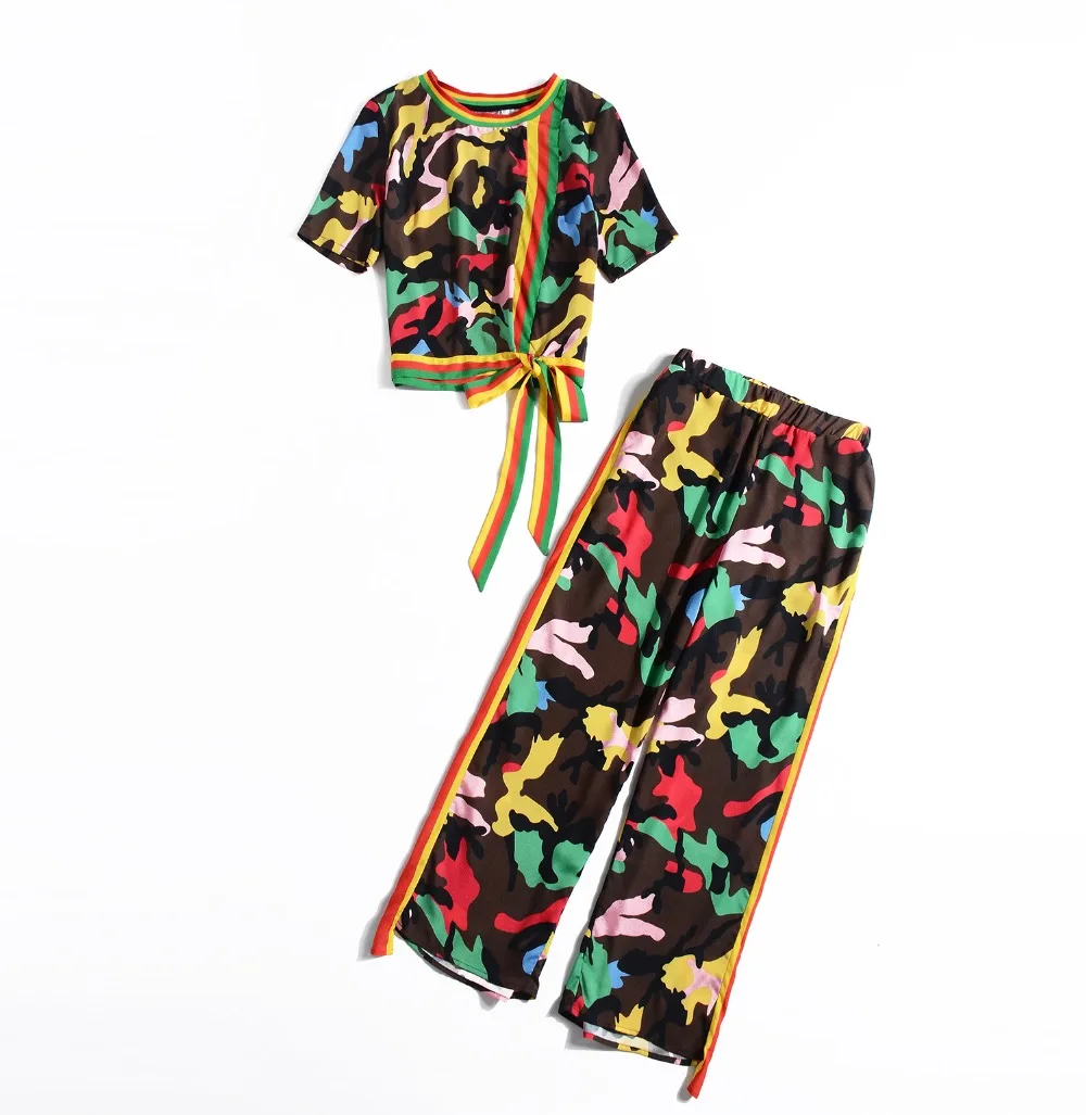 Лидер продаж повседневные женские комплекты из двух предметов модные топы с