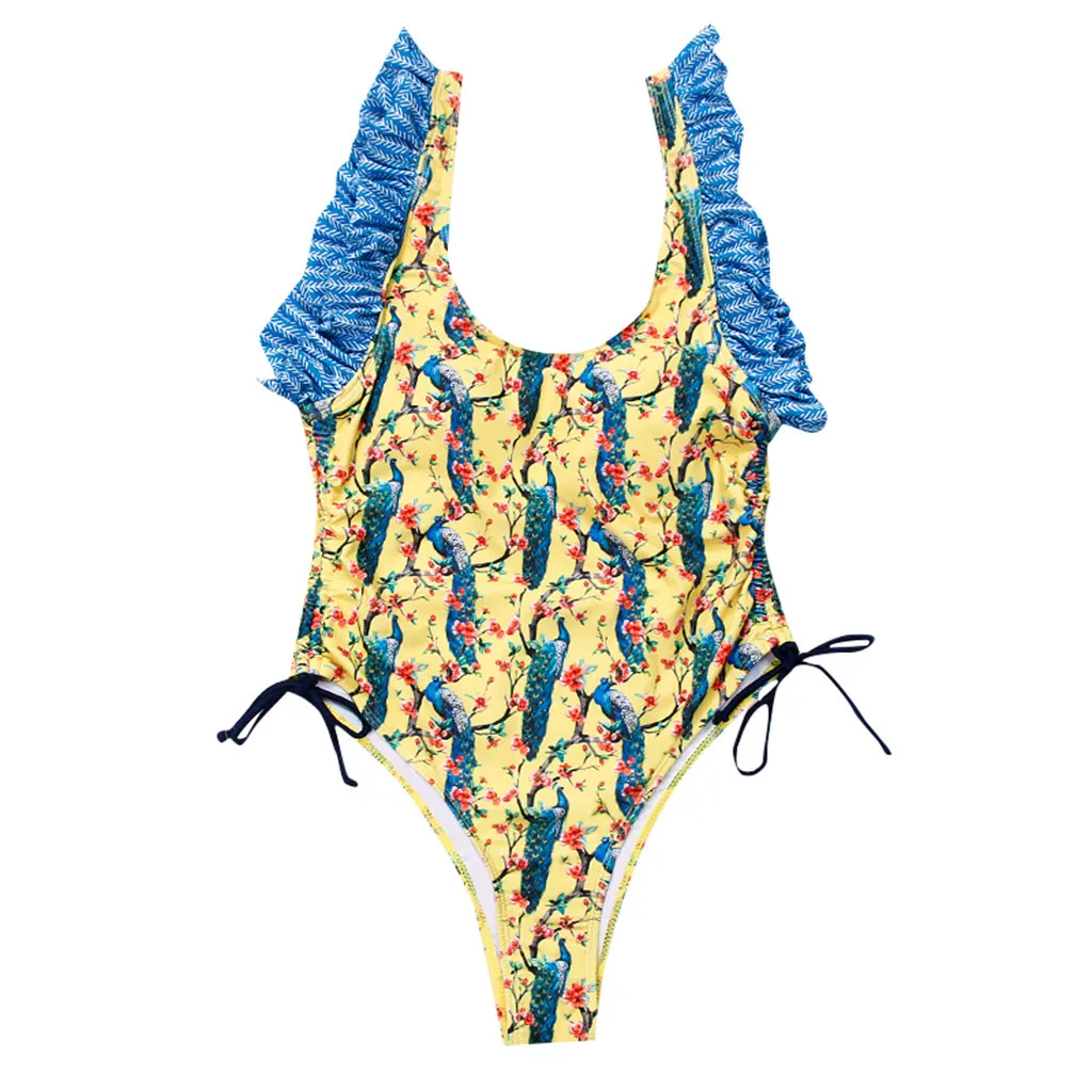 SAGACE сексуальный цельный купальник женский желтый боди с открытой спиной