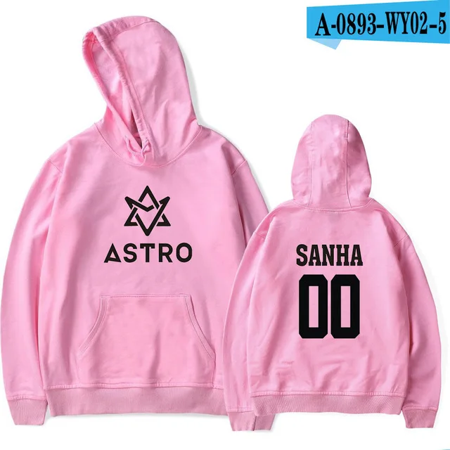 pink Kpop Астро звезда Группа печатных толстовки Moletom Harajuku Толстовка пуловер, худи в повседневном стиле куртка в уличном стиле Мужская/женская одежда - Цвет: pink