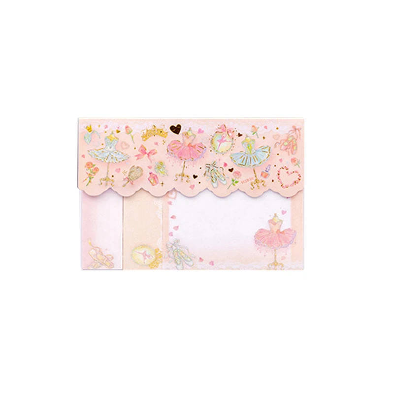 24packs/lot kawaii cartoon sticky note DIY mulifunction memo sticker removable adhesive paper sticker marker wholesale - Цвет: Ballet