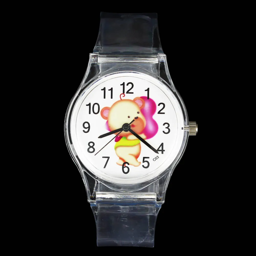 Часы Детские кварцевые с медведем резиновым браслетом|watch children|watch watchwatch wrist watch |