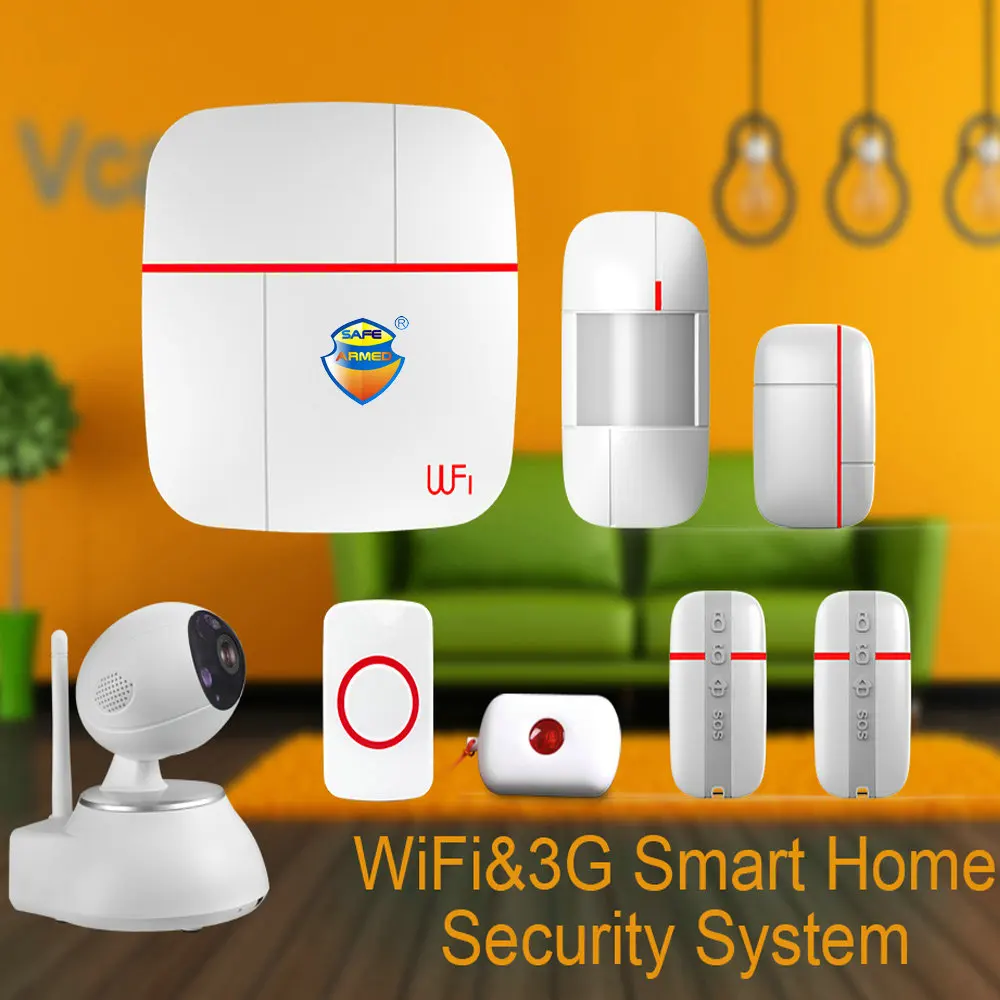 (1 комплект) Vcare WIFI 3G WCDMA поток данных умная домашняя система сигнализации с