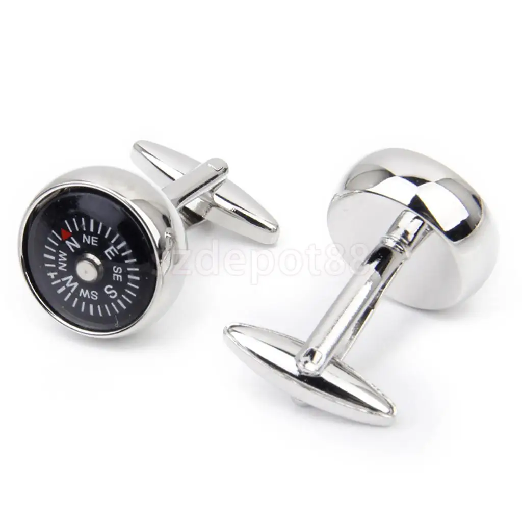 Запонки с компасом запонки в винтажном стиле серебристый оттенок|cufflink cuff|compass