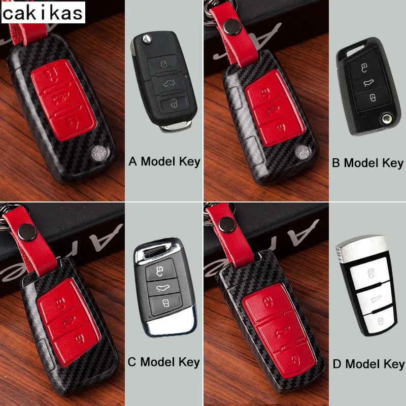 Кожаный чехол для автомобильного ключа Volkswagen VW Golf 4 5 6 7 MK7 GTI Passat B5 B6 B7 Jetta mk5 mk6 Touran Polo