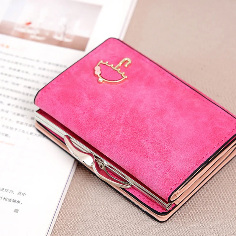 Women Carteira Umbrella Scrub Leather Clutch Trifold Wallet Money Bag Holder Purse Small female Short Credit Cards | Багаж и сумки