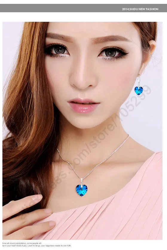 Серьги гвоздики из серебра 925 пробы с австрийским кристаллом|necklac|earrings plaza new