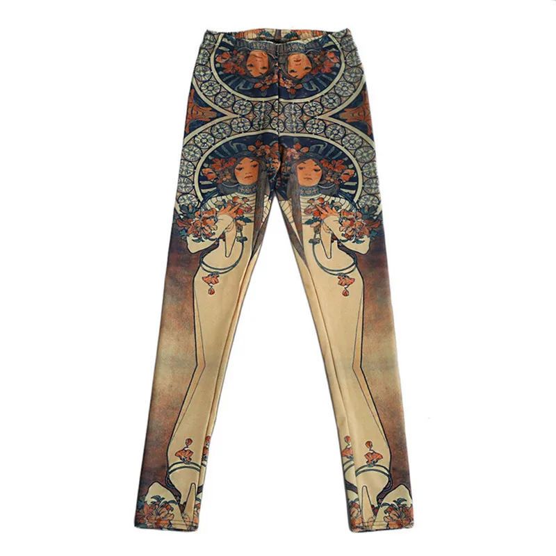 Новинка джеггинсы с цифровой печатью леггинсы телесные цвета цветы монахи