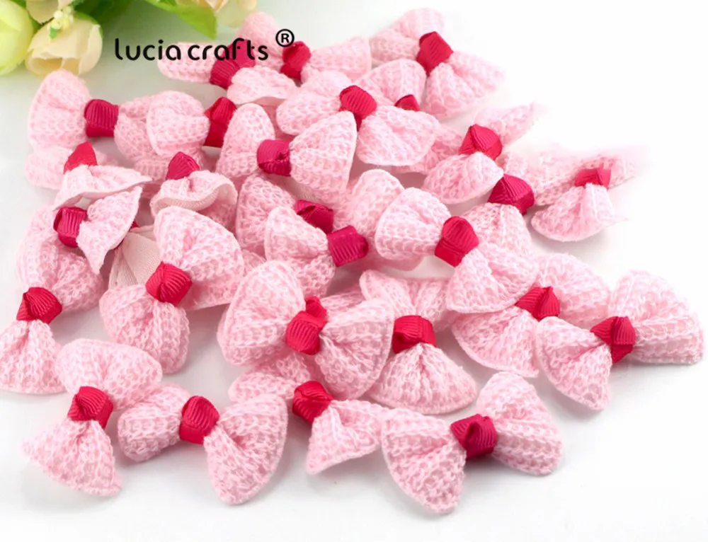 Lucia crafts мульти вариант смешанные цвета горошек банты из органзы Девушки Бутик мини бант для волос Головные уборы DIY ремесло одежды B0807
