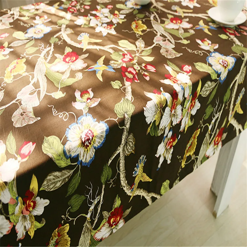 XYZLS Vintage Floral Birds Cotton Tablecloth Toalha De Mesa Table Covers Home Party Wedding Cloth Rectangle Tafelkleed 1PC | Дом и сад