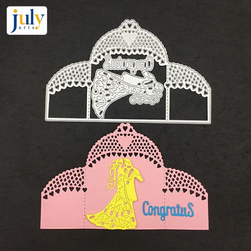 

Julyarts Carbon Steel Material Cutting Embossing Cutter Paper Silver Wedding Scene Cutting Metal For DIY Scrapbooking Craft Dies