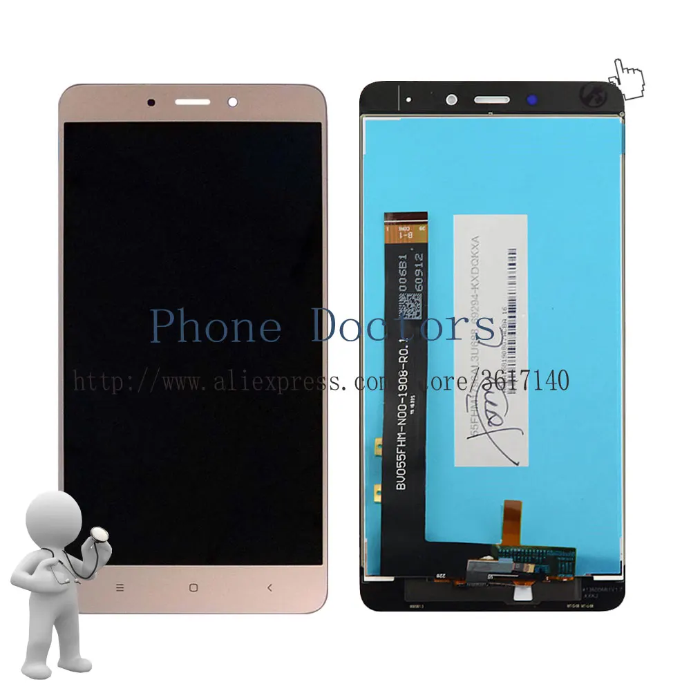 5 ''для Xiaomi Redmi Note 4 сенсорный экран дигитайзер + ЖК дисплей в сборе с рамкой для