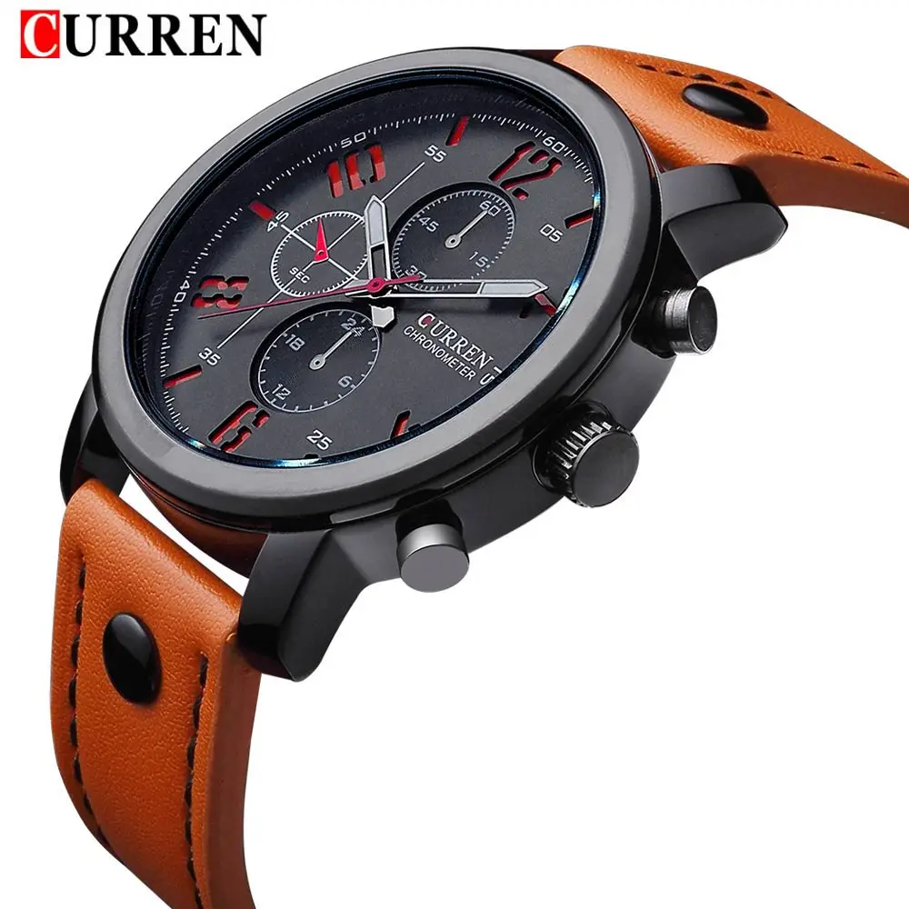 Новый Curren Часы Мужская Спортивная Военное Дело армия часы Топ Роскошные