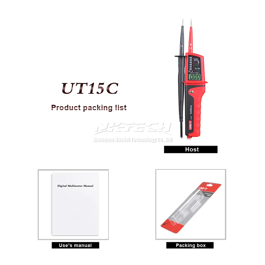 UNIT-T UT15C UT15B водонепроницаемые детекторы напряжения измерители ручка звуковой сигнал светодиодный светильник индикатор AC/DC V непрерывность фазы вращения тестер