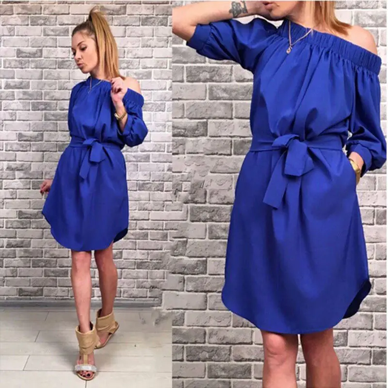 Новинка 2017 года Брендовые женские летние мини платье дамы с плечами Вечеринка