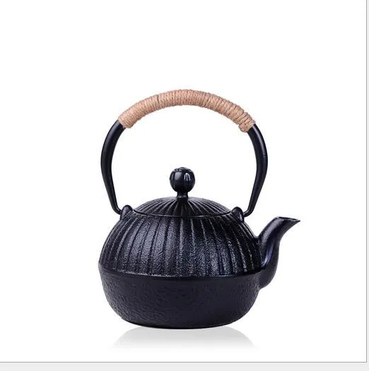 Ancient Chinese style pumpkin shape cast iron kettle uncoated teapot 0.55L Teapot Set Kettle Drinkware Stainless Steel Strainer | Дом и сад