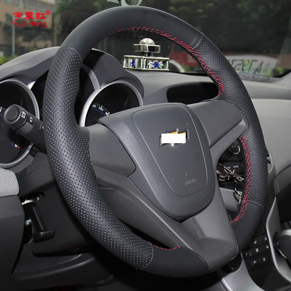 Yuji-Hong искусственная кожа Чехлы рулевого колеса автомобиля чехол для Chevrolet Cruze 2009- Trax трекер Aveo ручной работы прошитый чехол