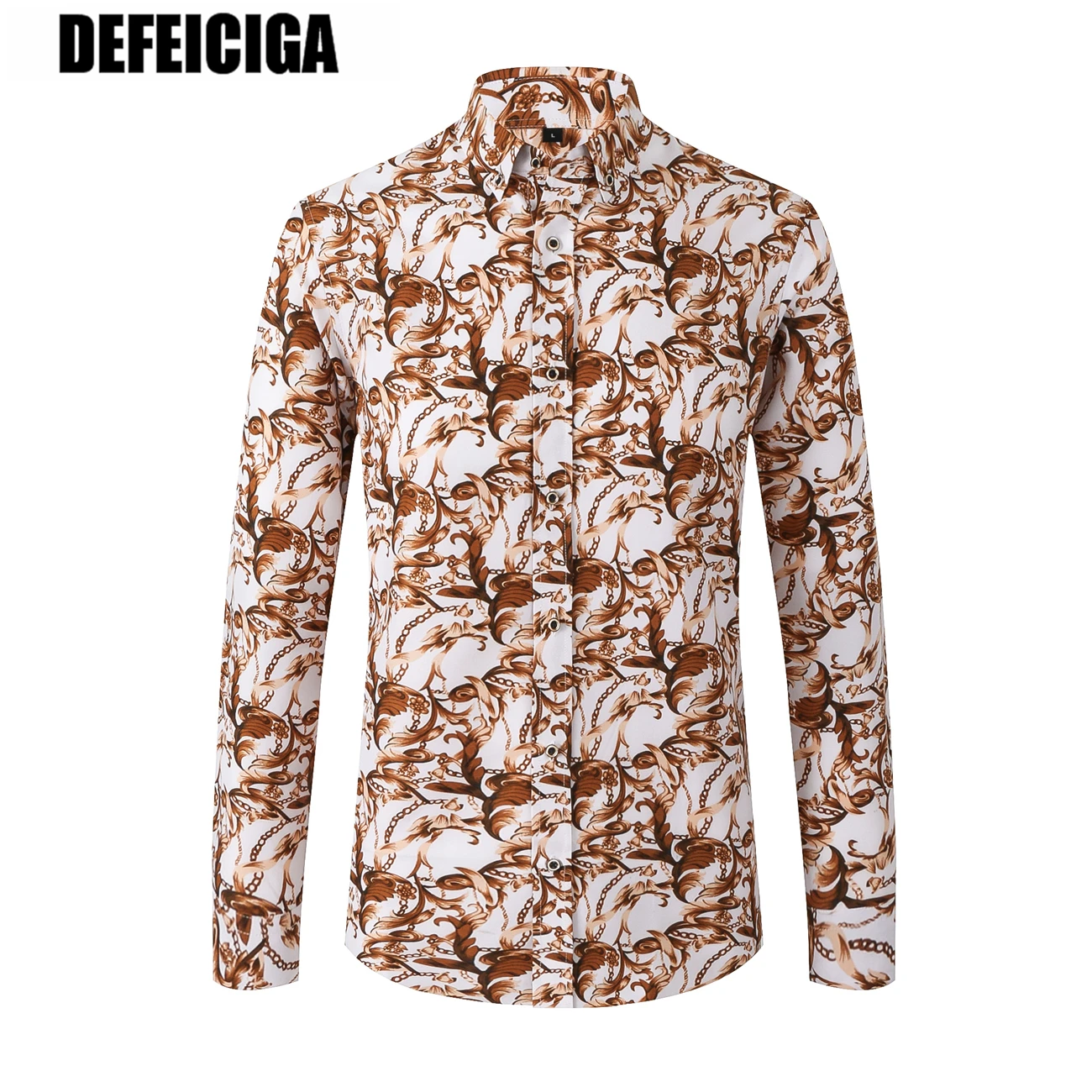2019 DEFEICIGA Весенняя гавайская рубашка с длинным рукавом Женская Цветочная мужская