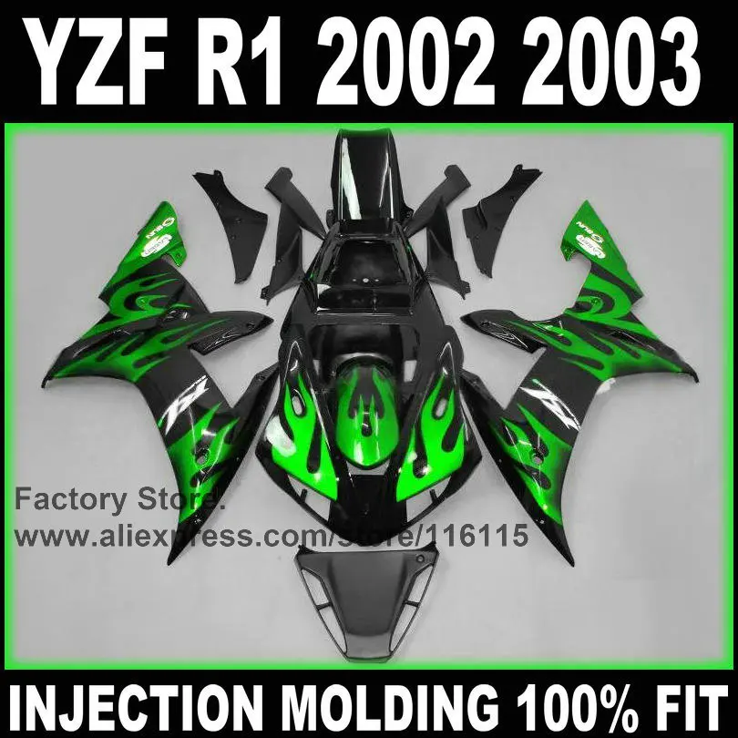 MOTOMARTS мотоцикл 100% Полный Инжекционный обтекатель комплект для YAMAHA 2002 YZF R1 2003 02 03