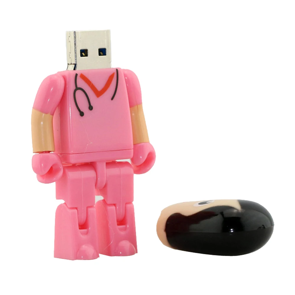 Мультяшный флеш-накопитель робот Доктор модель медсестры USB 2,0 флеш-карта памяти 4 ГБ 8 ГБ 16 ГБ 32 ГБ 64 Гб зубной стоматолог USB флеш-накопители Thumbdrive