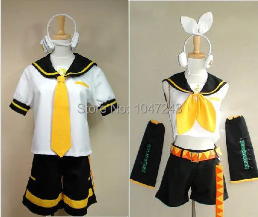 Аниме Vocaloid Kagamine Rin/Len Косплей Костюм vocaloid-mirror dicotyledons cos