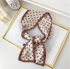 2019 модный тонкий длинный шелковый шарф в горошек женский шейный платок повязка на запястье ленты модный шейный платок