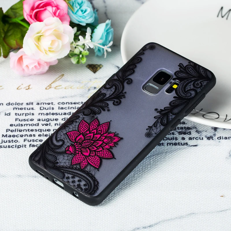 Чехол Floral S10e из мягкого TPU+PC для Samsung Galaxy S6 S7 Edge S8 S9 S10 E Plus Note 8 9 S10plus S10+ Girly Cute Phone Mujer Etui.